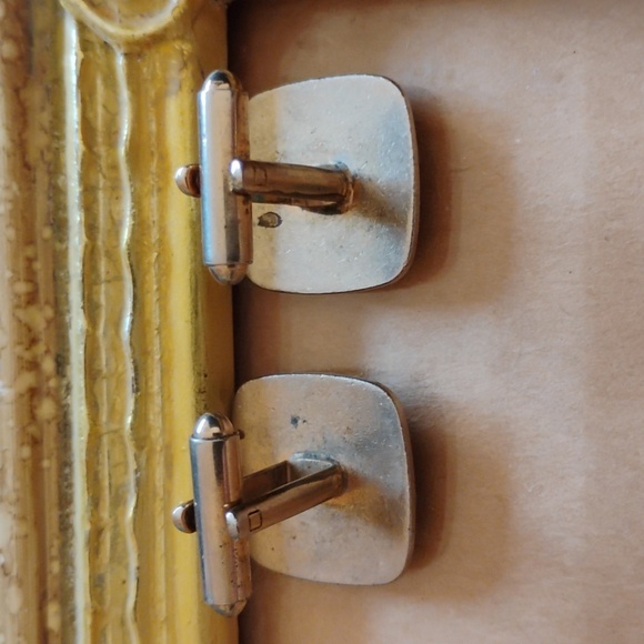 ⚜️Vintage STAGE COACH Gold Tone Cuff Links SQUARE RARE  EVC - Picture 4 of 16